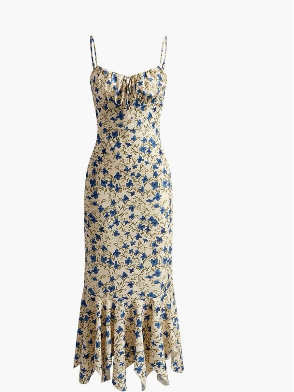 Commense Blue Floral Spaghetti-Strap Maxi Dress - Picture 6 of 7